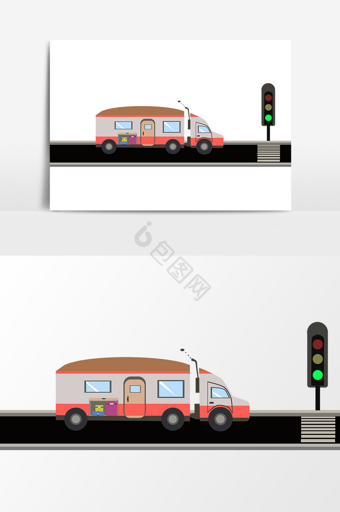 道路红绿灯信息插画图片