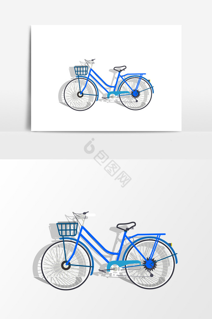 文艺自行车图图片