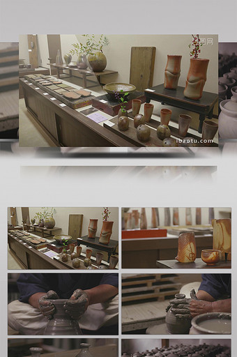 手工艺陶瓷花瓶制作实拍视频图片