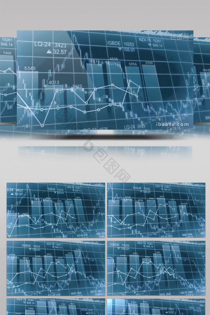 蓝色炫酷数据表展示科技背景led视频