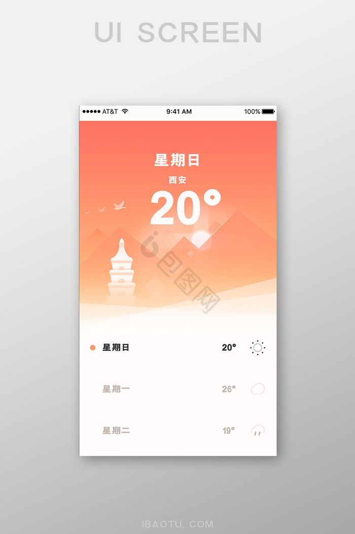 天气预告手机APP移动界面图片