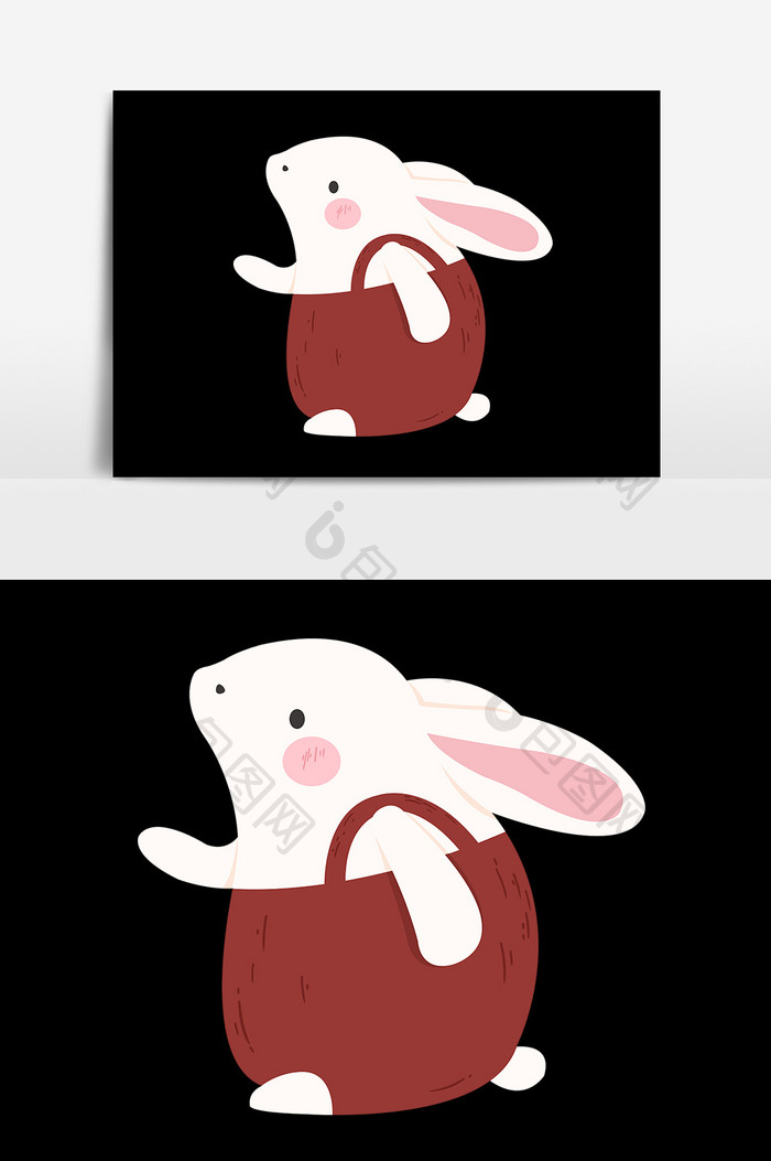 卡通手绘兔子素材