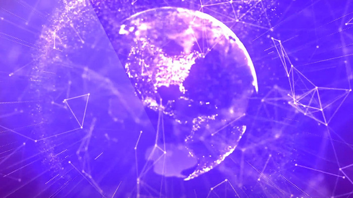紫色炫酷地球科技互联网区块链视频