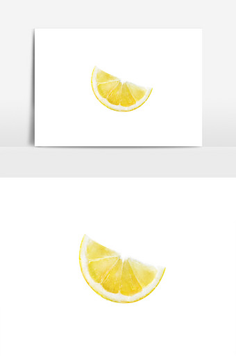水彩手绘水果素材四分之一柠檬图片