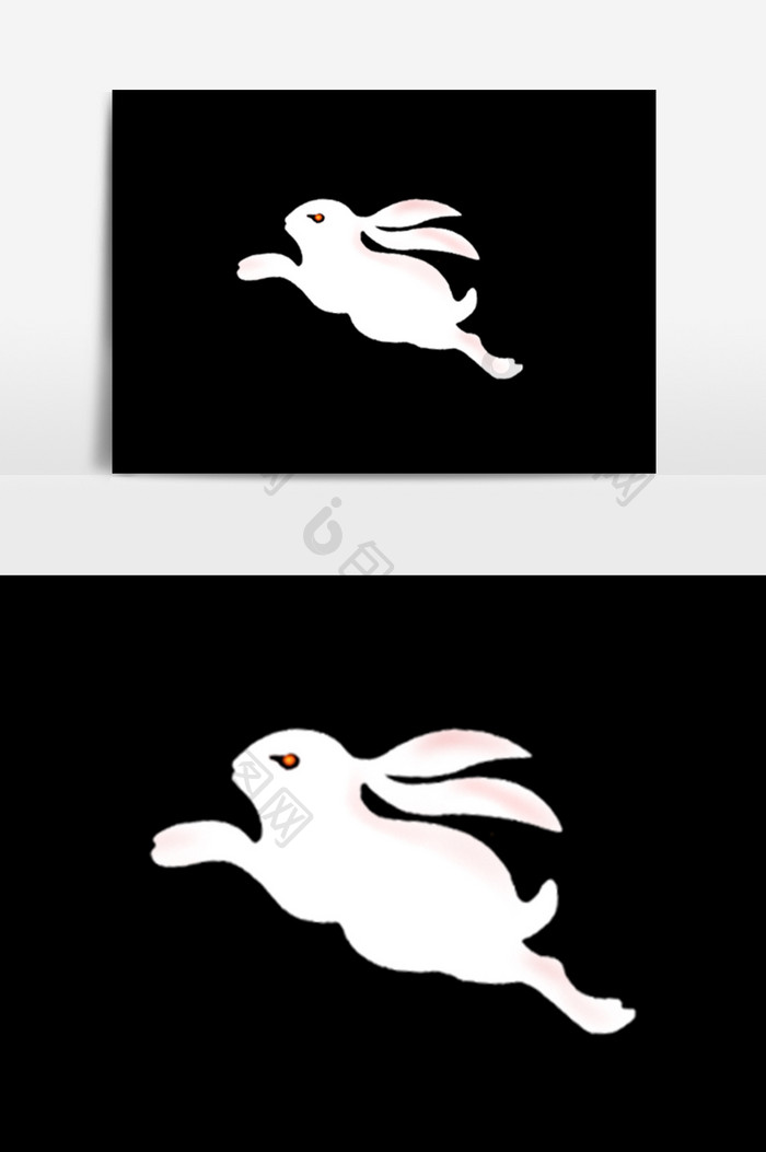 白色免扣卡通兔子