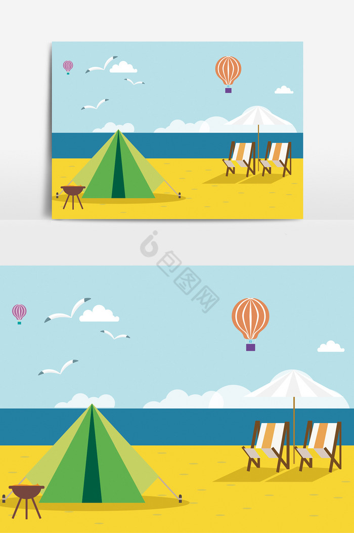 度假海滩帐篷图片