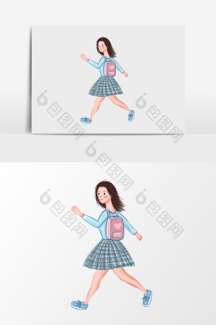 短裙上学女孩