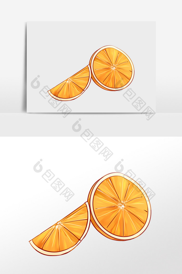 手绘水果橙子插画素材