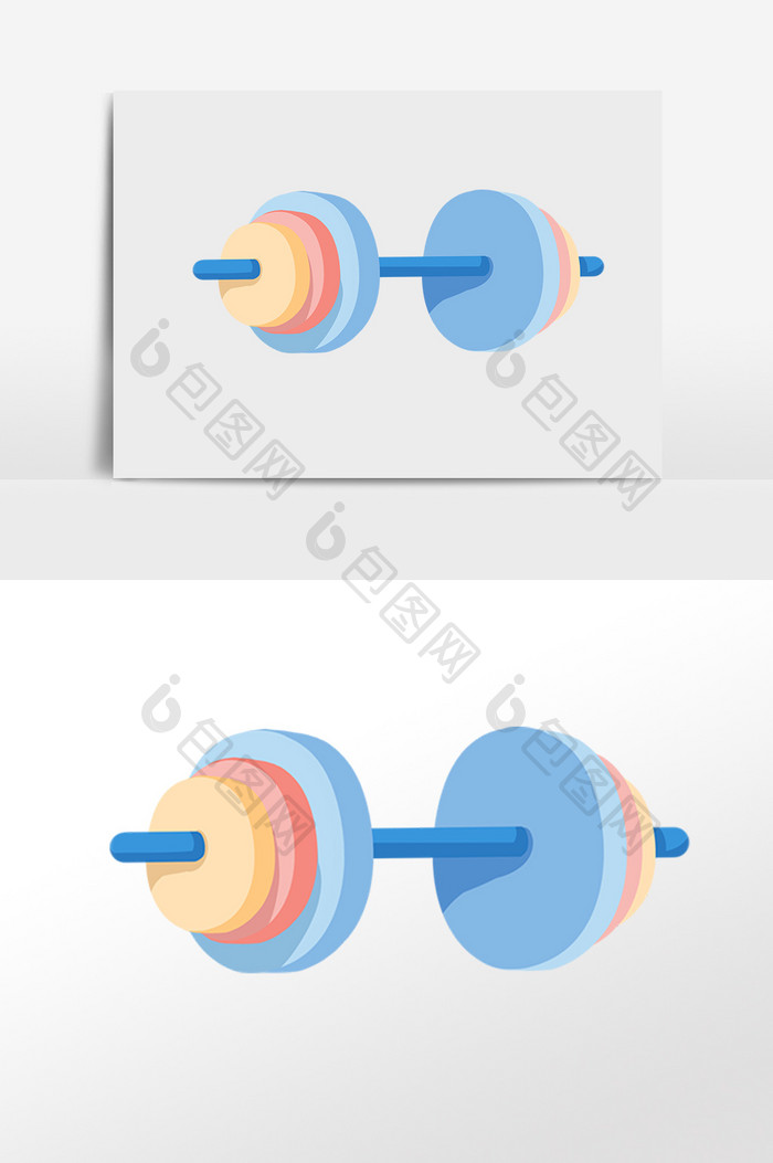 手绘举重哑铃健身器材插画元素