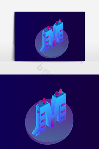 字母蓝色叠加光感元素设计图片