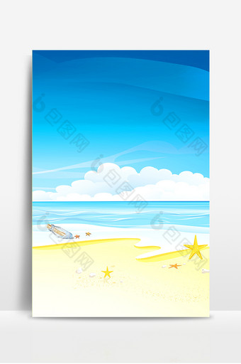 夏季度假沙滩促销设计背景图片