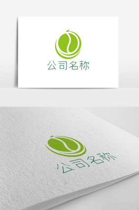 绿色清新茶饮品类logo标志设计