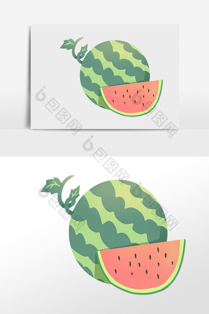 手绘水果西瓜插画元素