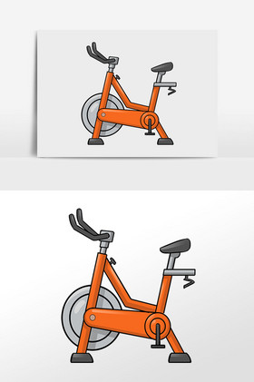 健身动感单车插画图片