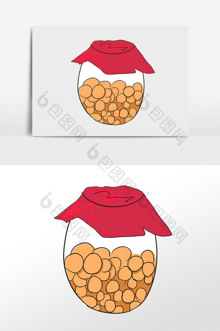 手绘瓶装食物食品插画元素