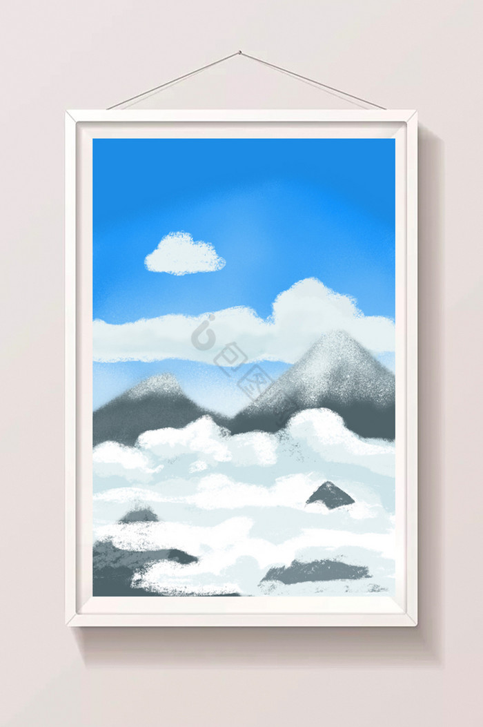 高原雪山蓝天白云图片