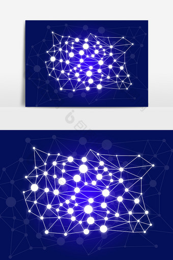 现代蓝色科技网络线路图片