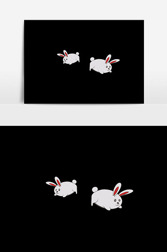兔子卡通节日插画图片