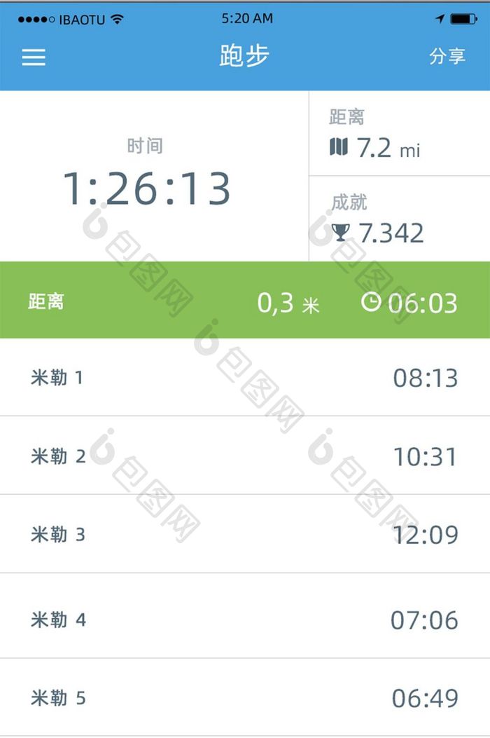 简约时间记录表移动App界面