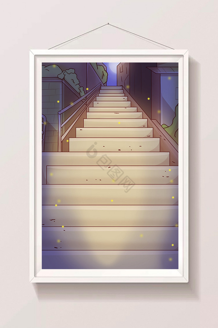 楼梯插画图片