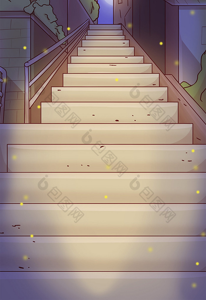 楼梯元素插画背景设计