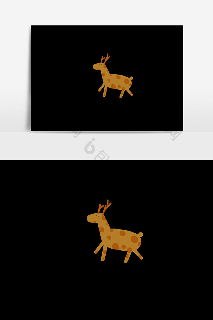 可爱动物小鹿插画
