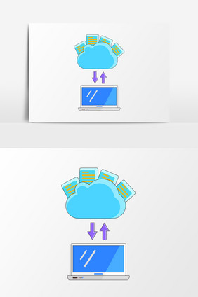 卡通扁平网络信息安全数据备份元素