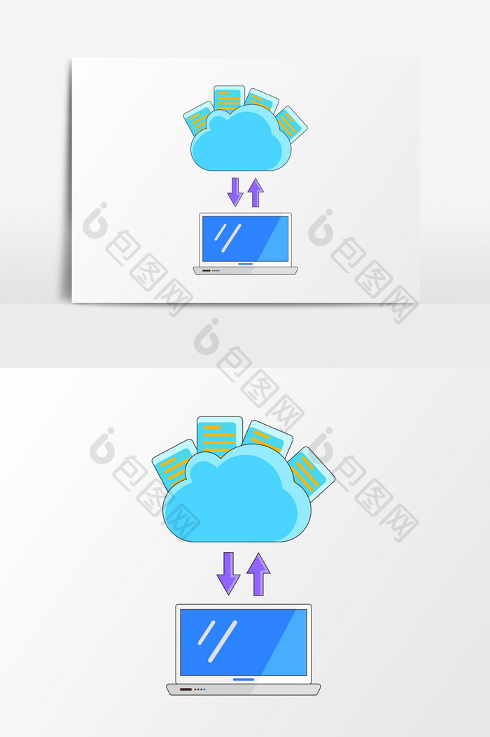 卡通扁平网络信息安全数据备份元素