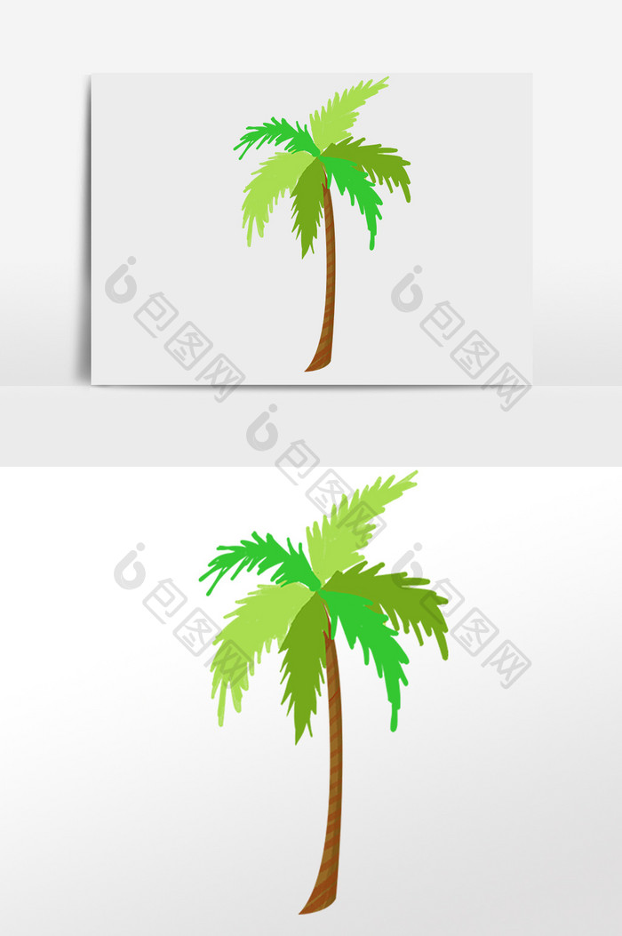小清新椰子树插画素材