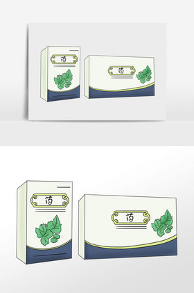 医疗包装药盒插画图片