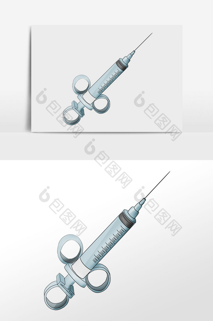 手绘医疗针管插画元素