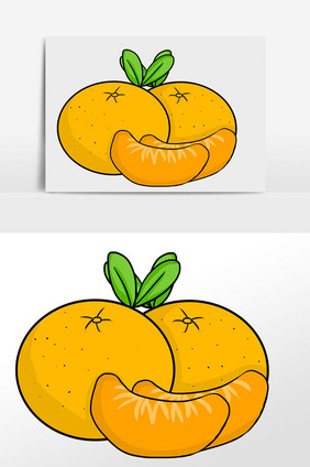 手绘水果橘子插画元素