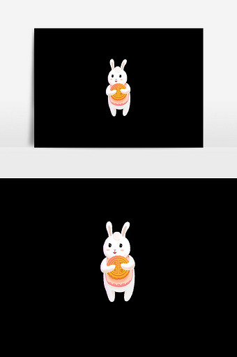 清新兔子中秋插画图片