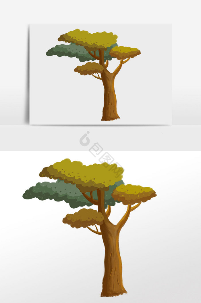日系树木插画图片