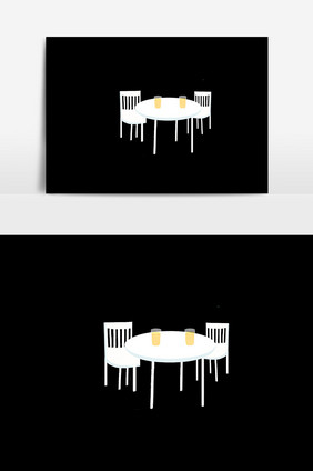 餐桌插画元素设计