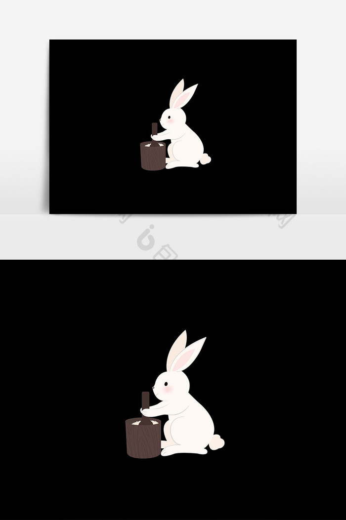 中秋兔子可爱插画