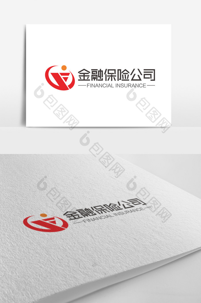 红橙大气时尚F字母金融保险logo标志