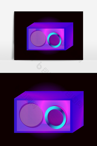 光透感紫色音响盒图片