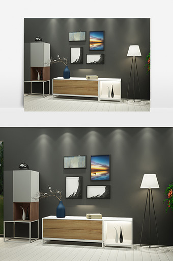 客厅电视柜组合家具模型图片