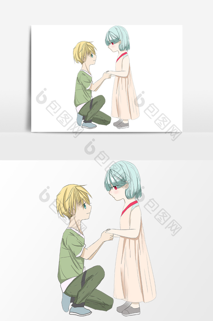 哥哥牵手妹妹