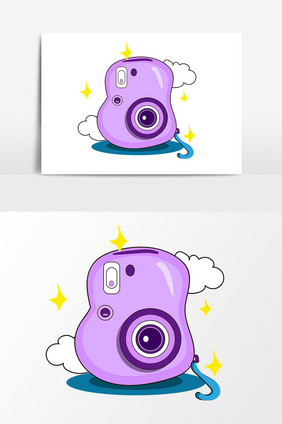 可爱紫色相机元素
