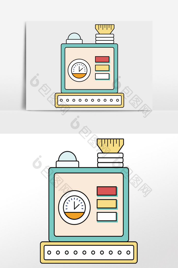 小清新可爱科技概念仪器检测矢量元素