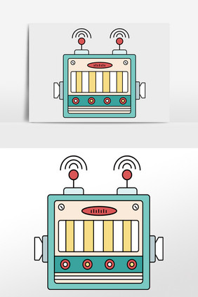 小清新可爱矢量机器检测仪器元素