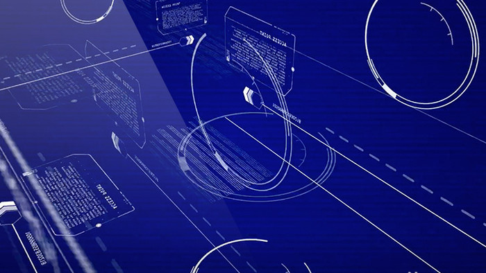 炫酷蓝色粒子线条科技互联网相关背景视频