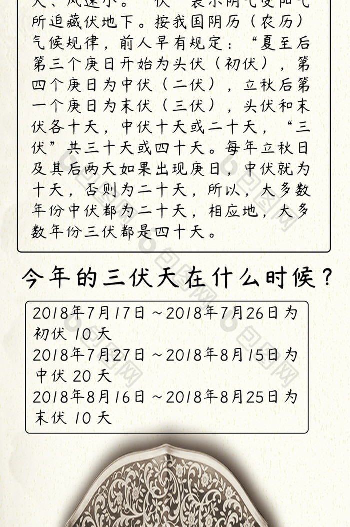 白色高端简约三伏天节气信息长图