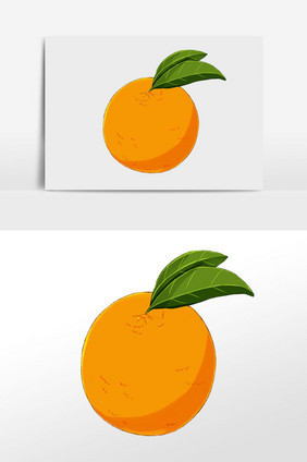 手绘白露橘子插画元素