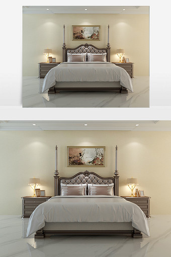 新古典风格双人床组合图片
