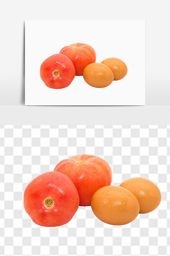 农家西红柿鸡蛋元素图片