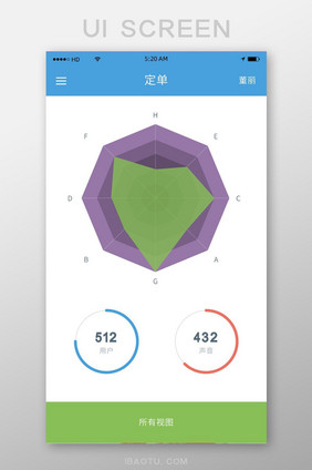 清新几何图分析数据移动APP界面