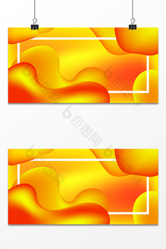 电商黄橙渐变镭射流体风格背景展板设计图片